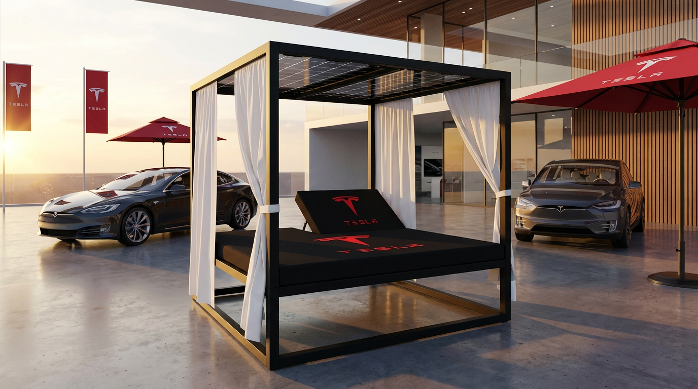Tesla Branded Solar Lounge